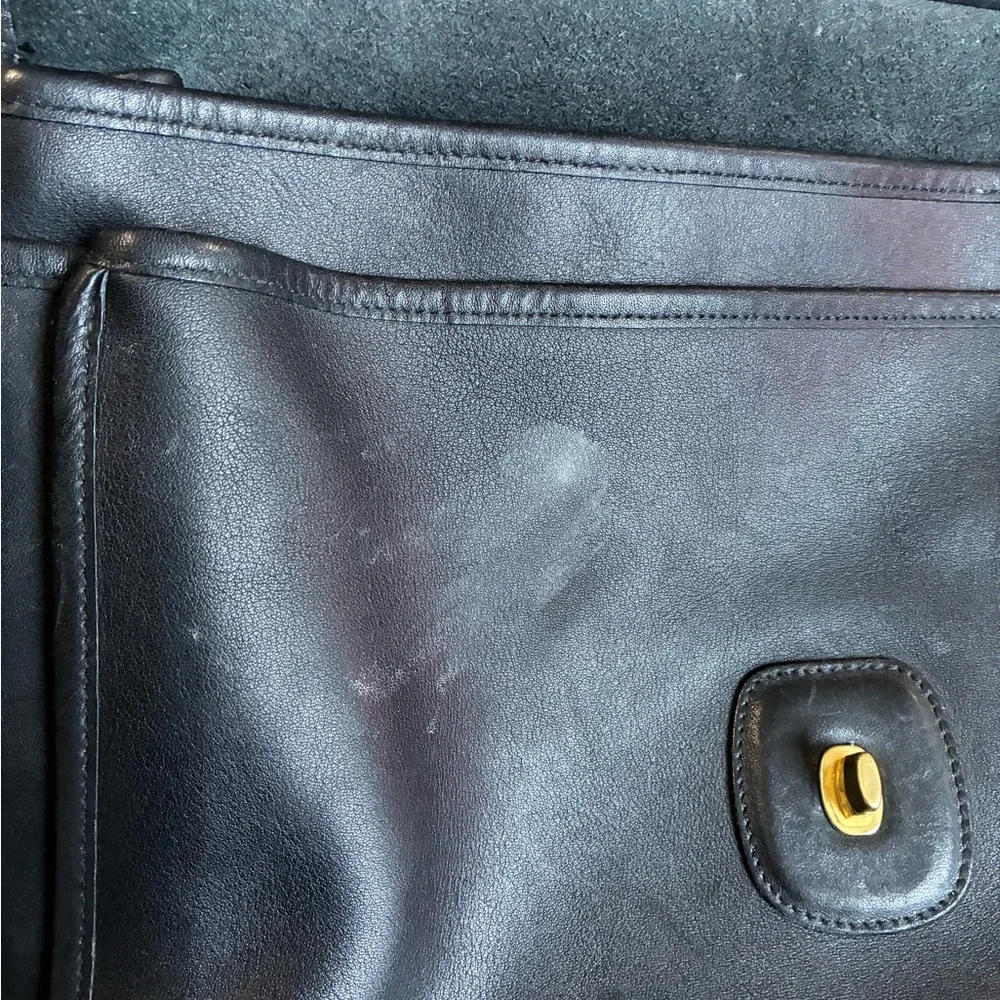 Coach vintage black leather laptop business satchel bag - Picture 6 of 7